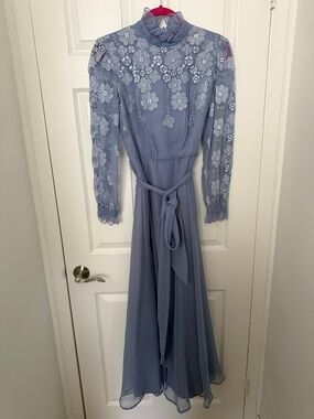 Vintage Miss Elliette California Dress Sz Med 1970's Chiffon Gown